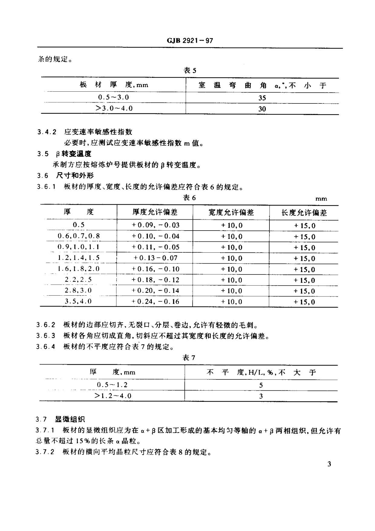 超塑成形用TC4鈦合金板材國軍標規范 GJB 2921-97 超塑成形用TC4鈦合金板材國軍標規范 GJB 2921-97